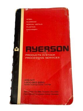 Vintage 1972 Ryerson Products in Stock Processing Services Metal Reference Handb